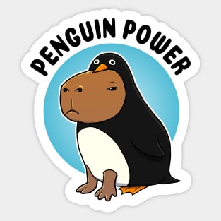 Penguin power Capybara Penguin Sticker